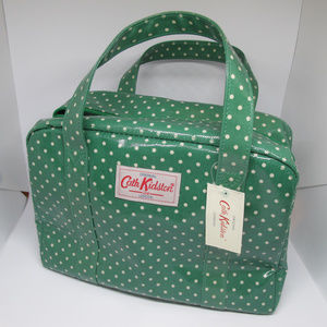 NWT Cath Kidston PVC Kelly Green Mini Dot Sml Tote